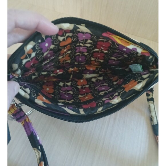 Vera Bradley Zip Wristlet Wrist Wallet Floral Small Quilted Logo Keychain Strap - Picture 8 of 13